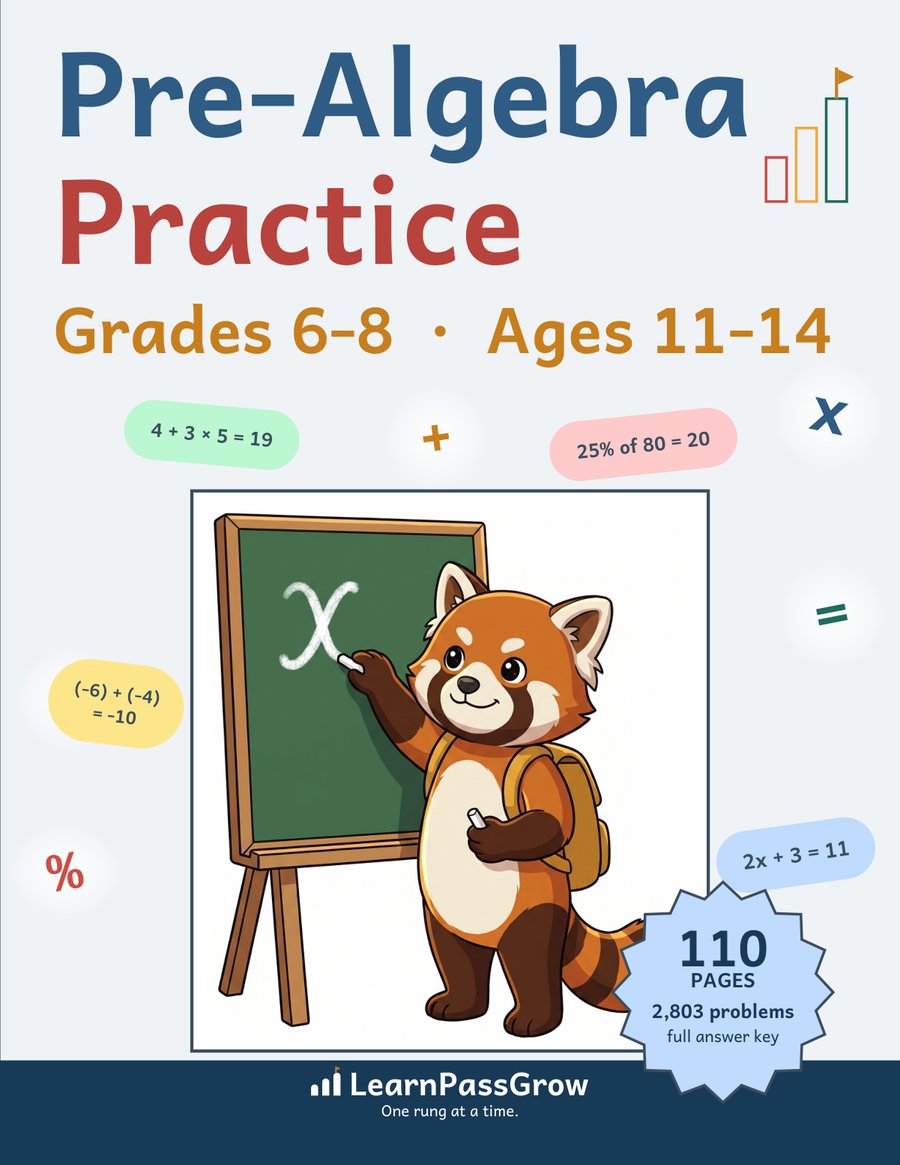 Pre-Algebra Practice — front cover