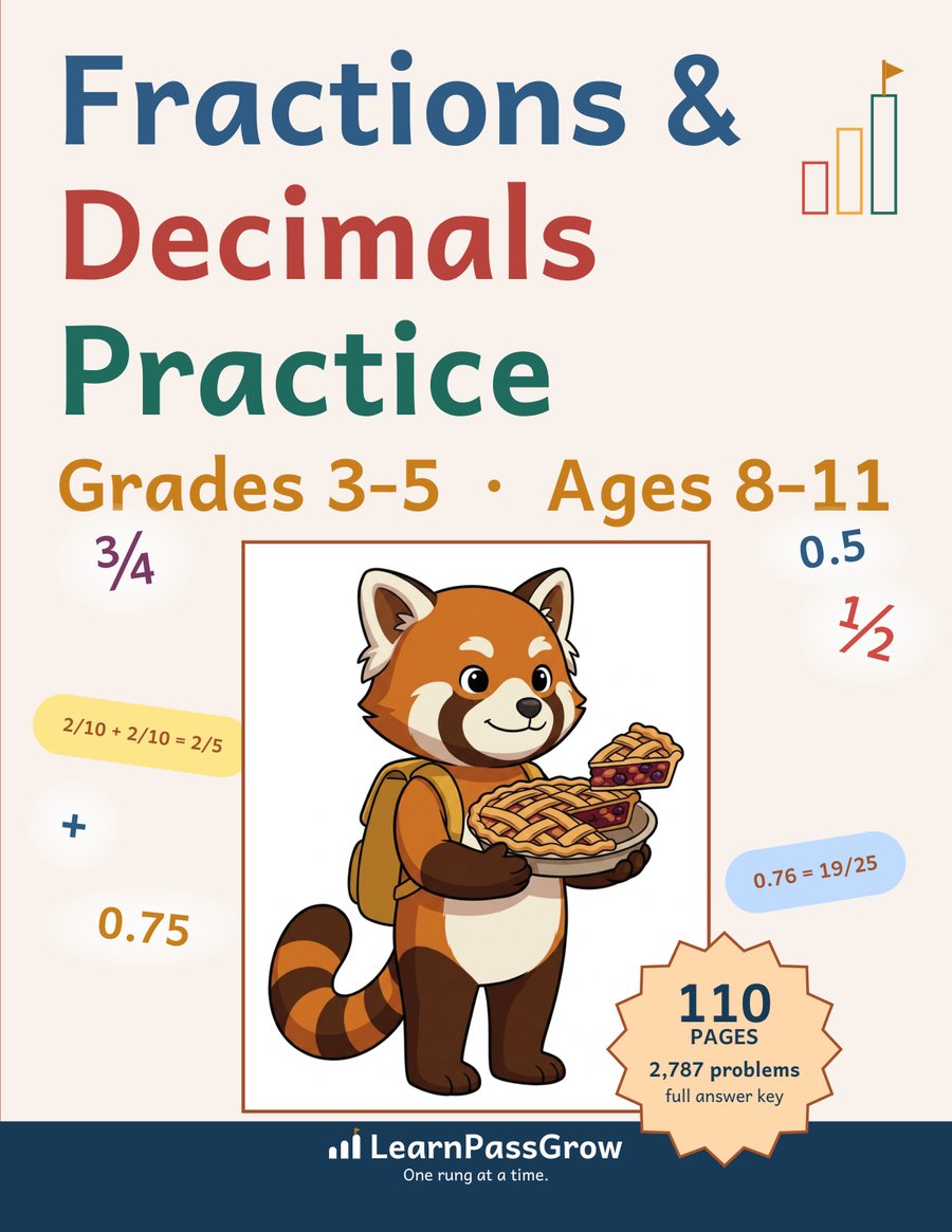 Fractions & Decimals Practice — front cover
