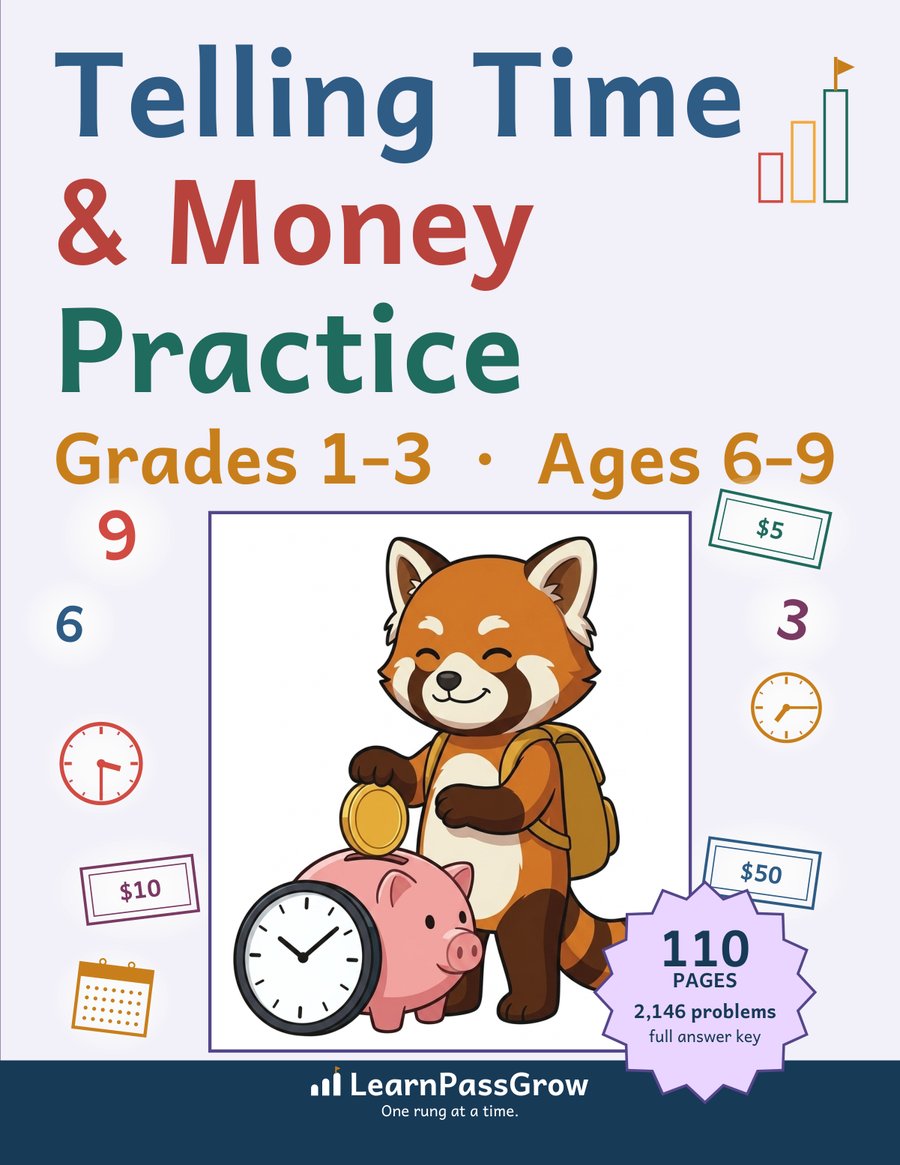 Telling Time & Money Practice — front cover