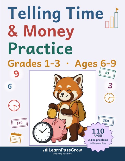 Telling Time & Money Practice — book cover