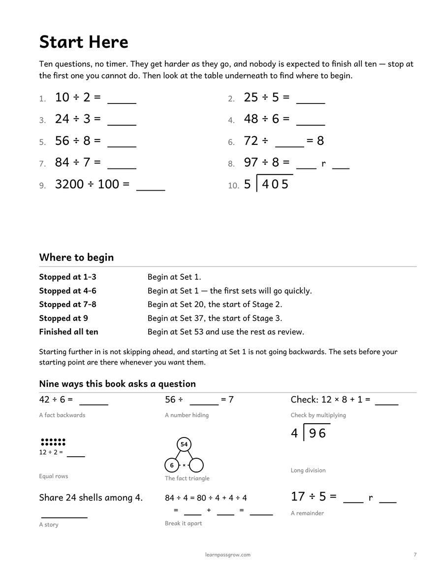 Division Practice — inside page 1