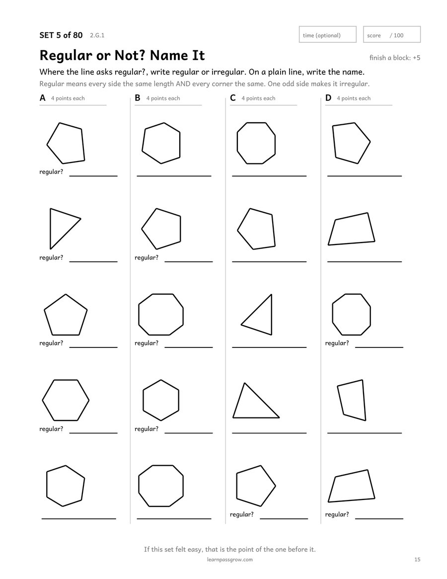 Geometry & Measurement Practice — inside page 2