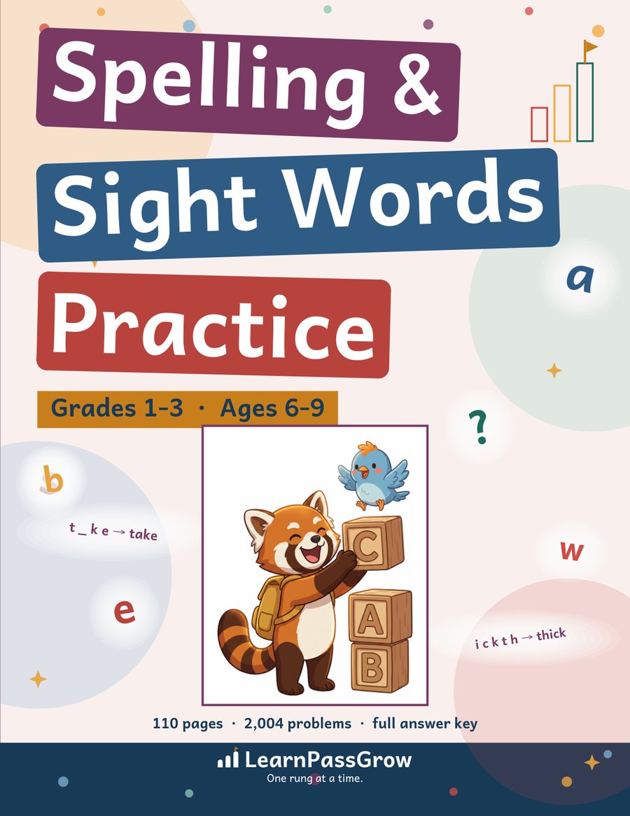 Spelling & Sight Words Practice — front cover
