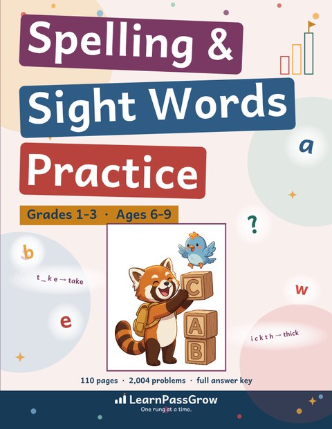Spelling & Sight Words Practice — book cover