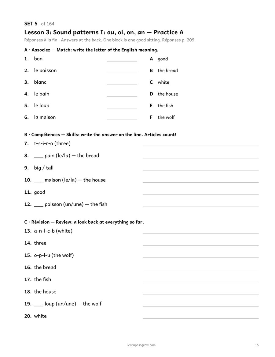 The French Ladder — Basic User, Module 1 of 5 — inside page 1