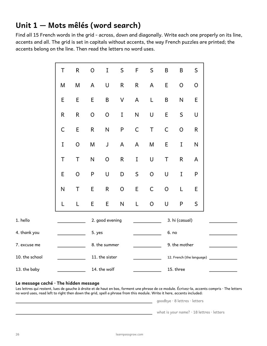 The French Ladder — Basic User, Module 1 of 5 — inside page 2