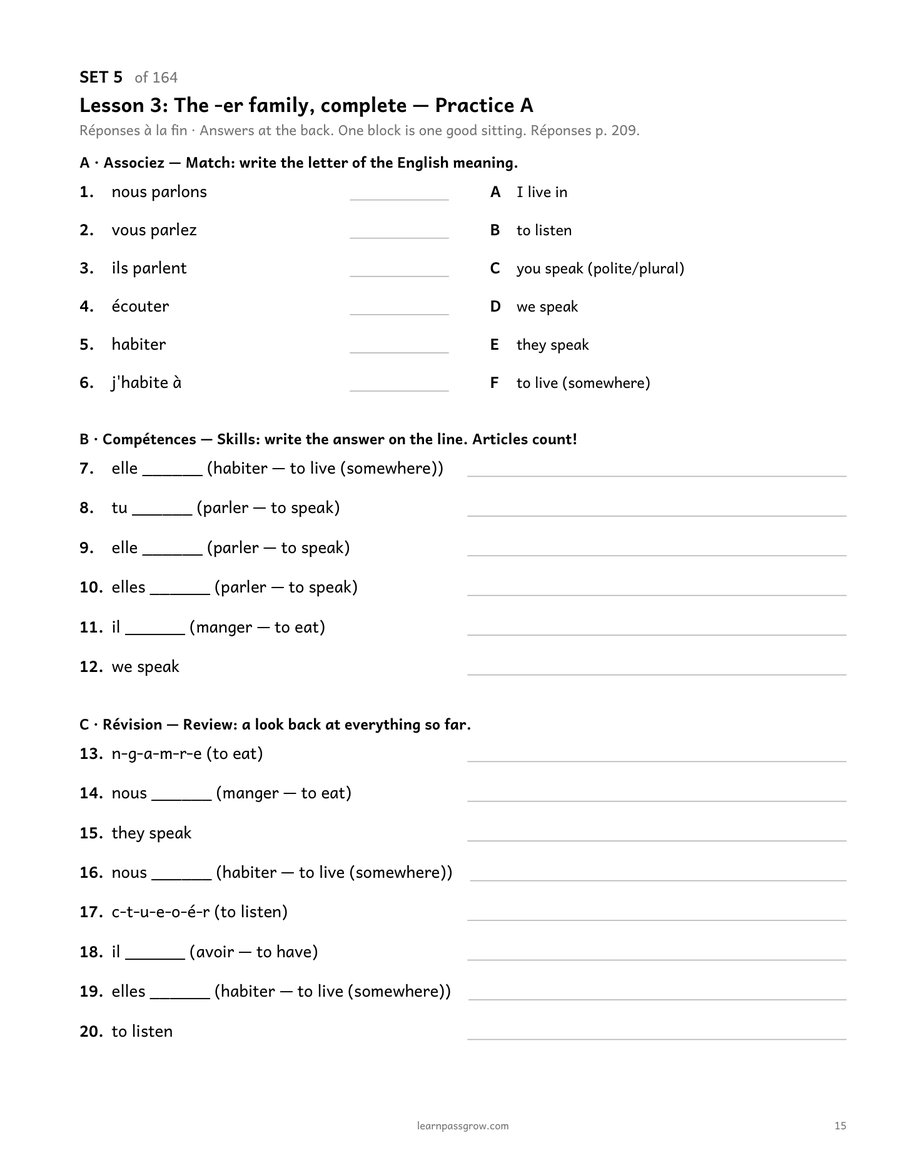 The French Ladder — Basic User, Module 2 of 5 — inside page 1