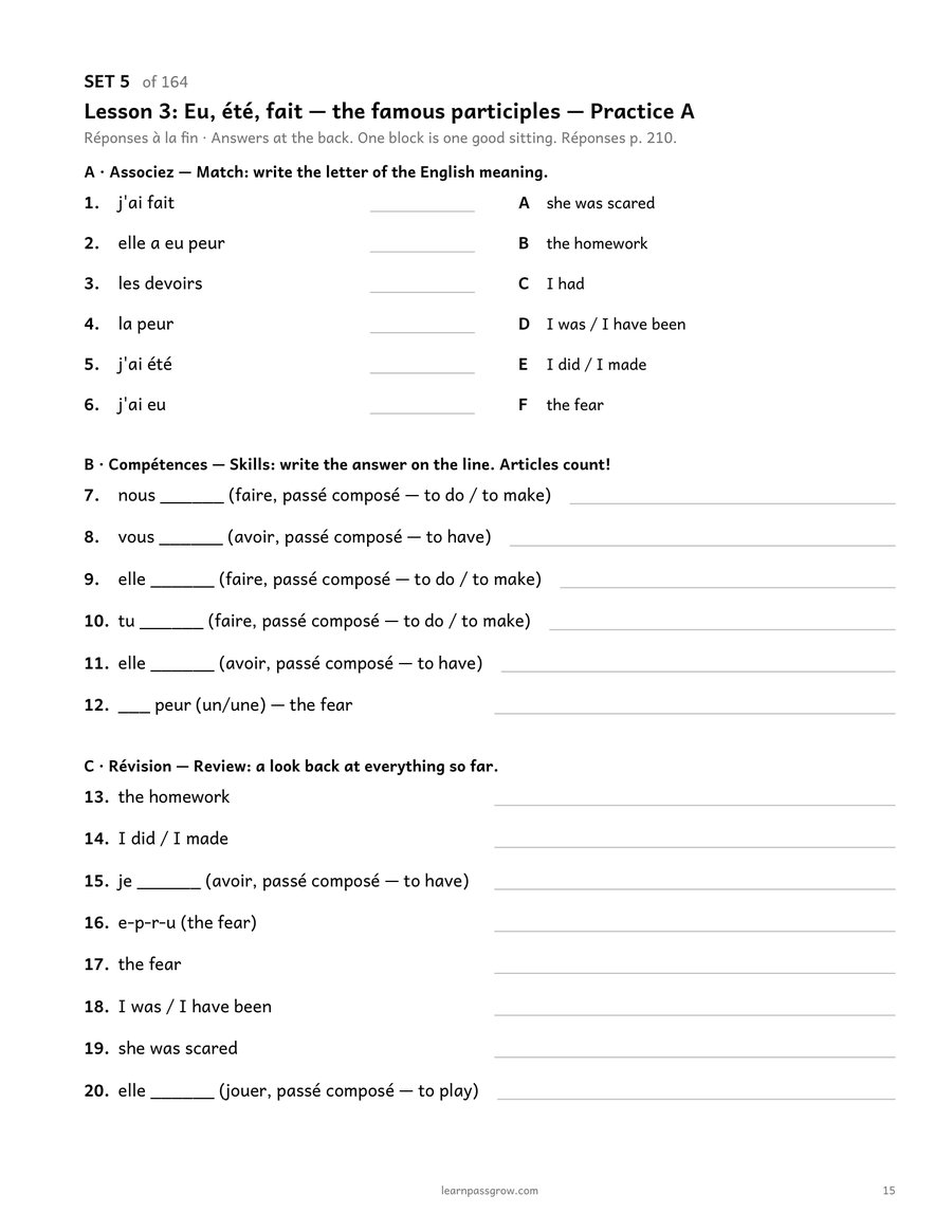 The French Ladder — Basic User, Module 3 of 5 — inside page 1