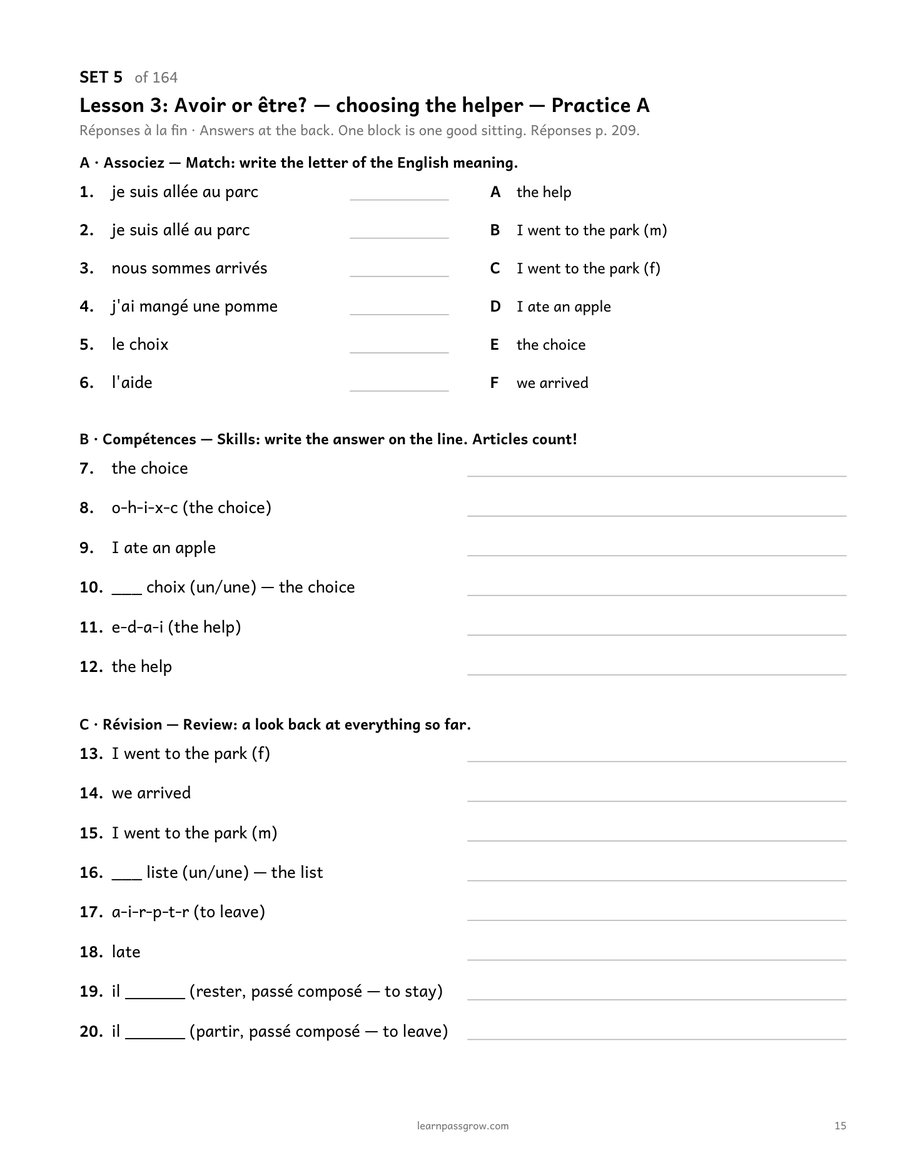 The French Ladder — Basic User, Module 4 of 5 — inside page 1