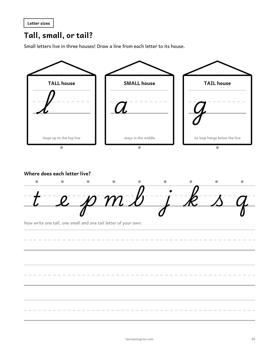 Cursive Letter Tracing for Kids — inside page 2