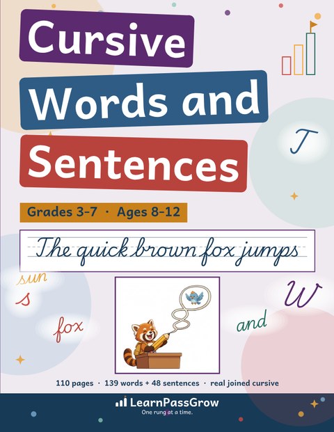 Cursive Words and Sentences — book cover
