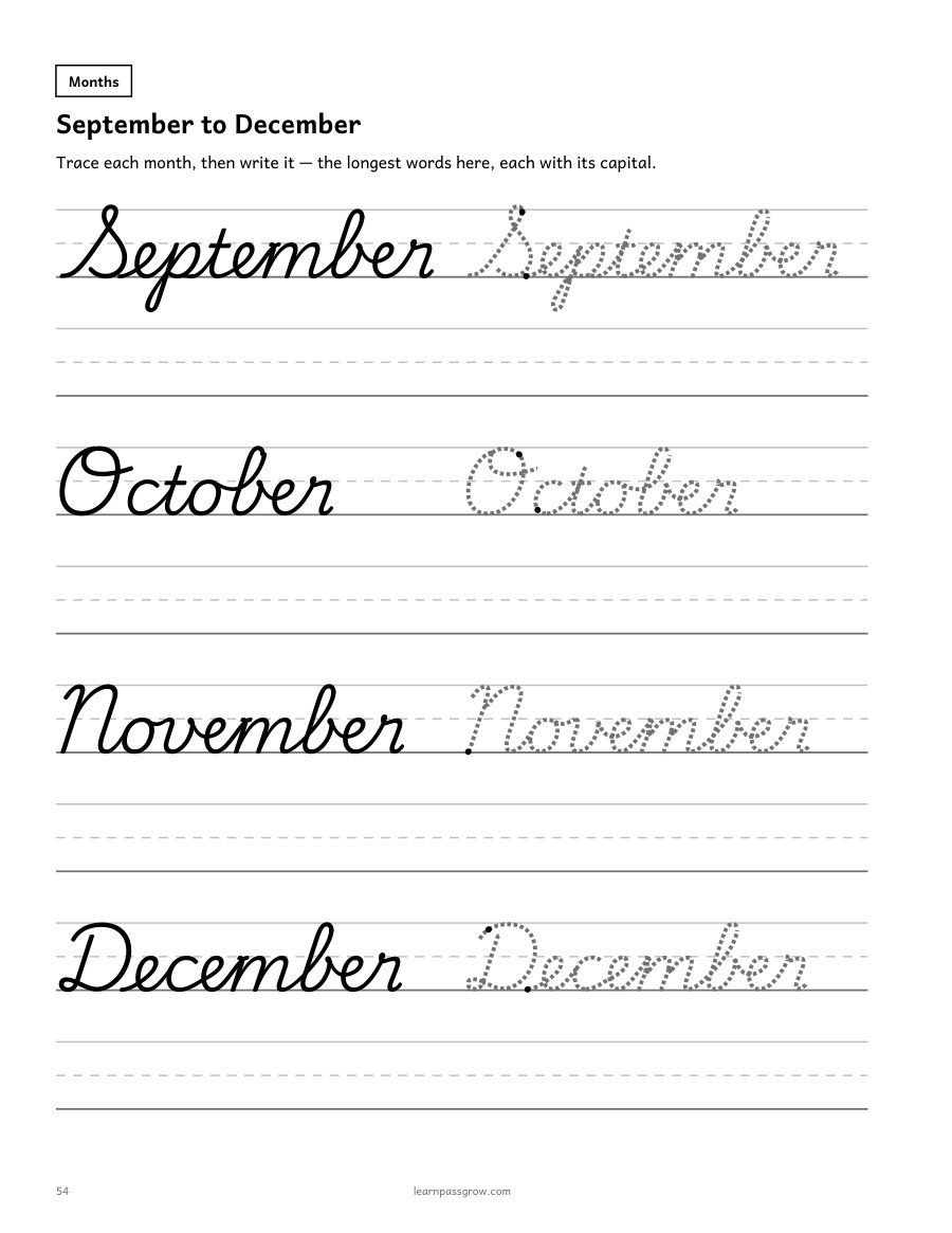 Cursive Words and Sentences — inside page 2